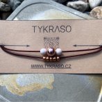 Gumička do vlasů s korálky – rosegold