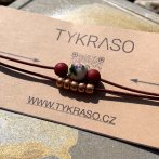 Gumička do vlasů s korálky – červená