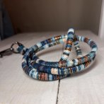 Boho popruh na telefon – modro-hnědá - čtvrtý obrázek z galerie